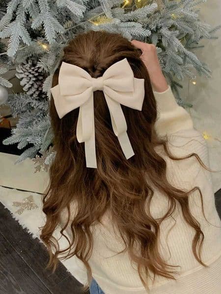 1Pcs Fashion Solid Ribbons Bows Barrettes Hair Clips Hairpins For Women Girls Lady Party Headwear Ponytail Hair Accessories M260522