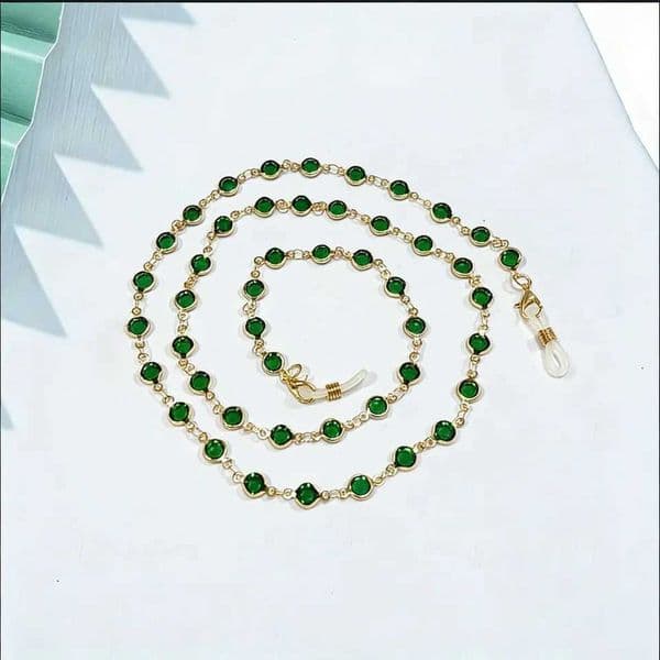Colored rhinestone eyeglass chain metal high-quality glasses anti slip hanging rope glasses fixing strap Sunglasses and eyeglass L260523