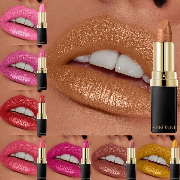 10 Colors Glitter Lipstick Waterproof Long Lasting Diamond Pearlescent Metallic Lipglos Lips Makeup Cosmetic 260521