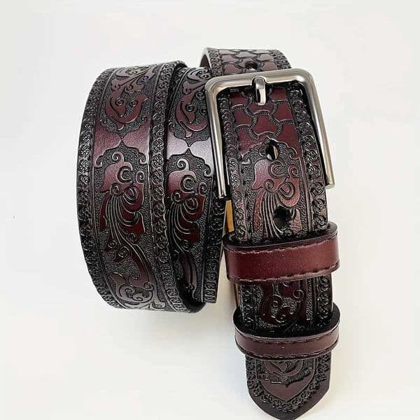 New Vintage Embossed Two-Layer Leather Casual MenS Belt R260523