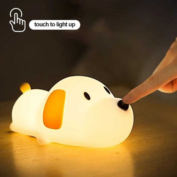 Cute Puppy Dog Touch Senor Night Light Silicone Dimmable Atmosphere Lamp Children Kids Holiday Gift Sleeping Bedroom Night Lamps M260522