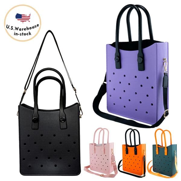 EVA Clog Hole Tote Bag Multi Functional Laptop Work Bag with Detachable Shoulder Strap for Office Daily Use