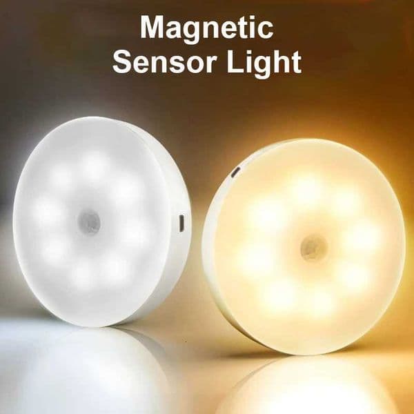 Smart Human Sensor LED Night Light USB Charging Wireless Magnetic Mount Emergency Auto Lighting Lamp for Home Office Hallway M260522