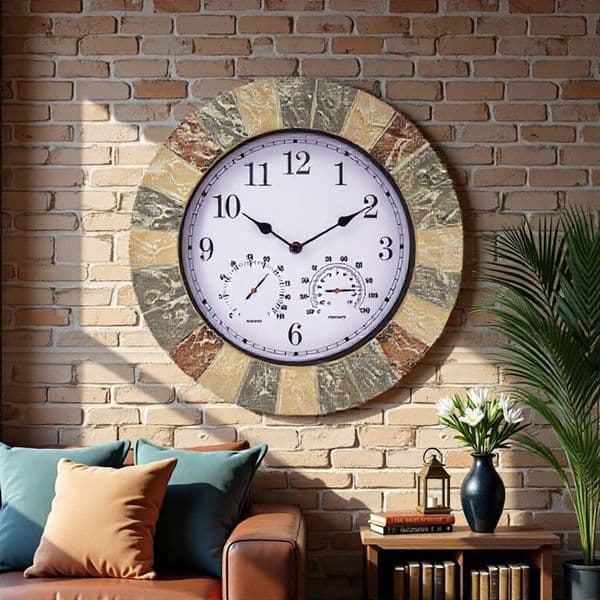 Wall clock product decorative clock creative clock temperature and humidity display European styleL260523PSTT