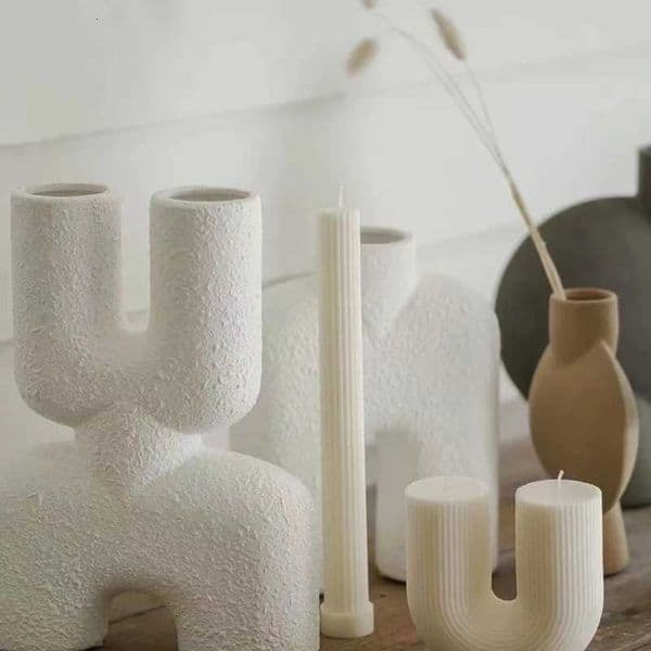 Vegetable Fired Vase Geometric Abstract Hollowing Out Ceramic Handicraft Ornaments Flower Vase Room Decoration Accessories L2605211