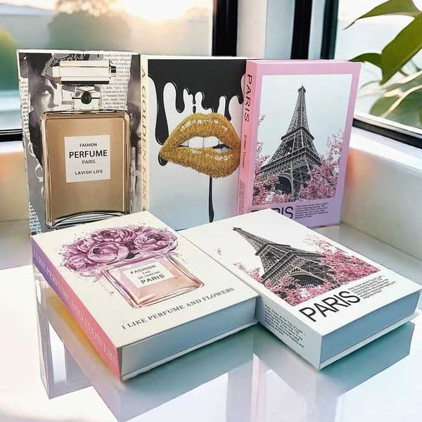 Perfume Fake Book Storage Box Rose Decorative Books Fashion Magazine Coffee Table Books Home Decor Shooting Props Bedroom T260520