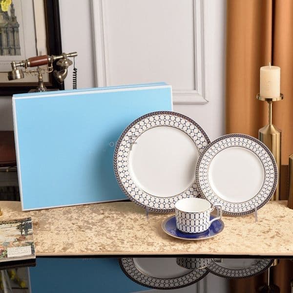 Royal ceramic plates, coffee cups, four-piece breakfast plates, housewarming, wedding gift tableware
