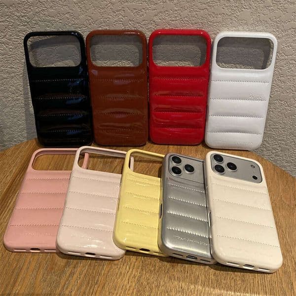Designer Phone Case Urban Sophisticated Phone Case Solid Color Soap Leather Down Jacket Style Phone Case Suitable For 17 Pro Max 16 15 Shockproof Case