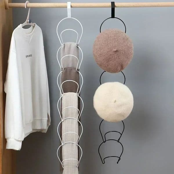 5 Hooks Storage Rack Hat Rack Hook Scarf Bag Baseball Cap Rack Organizer Storage Door Hanger Storage for Closet Bedroom 260522