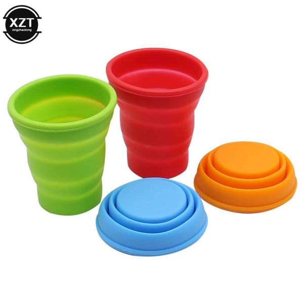 200ml Portable Silicone Folding Water Cup Outdoor Heat Resistant Telescopic Collapsible Foldable Mug For Travel Camping S260523