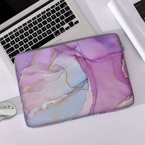 1-piece set, marble print pattern bag, briefcase, suitable for 14 inch laptops, fixed laptop bag