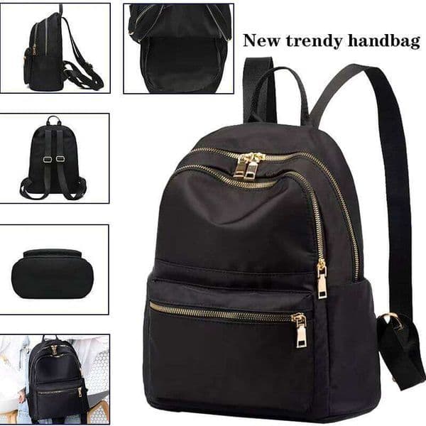 Neutral style backpack men and women, suitable for student travel. Made of Oxford fabric, with double zippers.