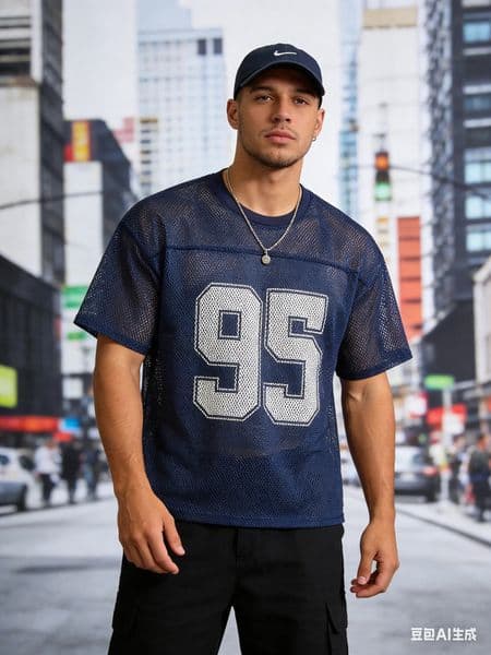 Men Mesh T Shirt Summer Casual Sport Short Sleeve Breathable 95 Print Loose Fit Streetwear for Daily Workout Outdoor Activities 260520