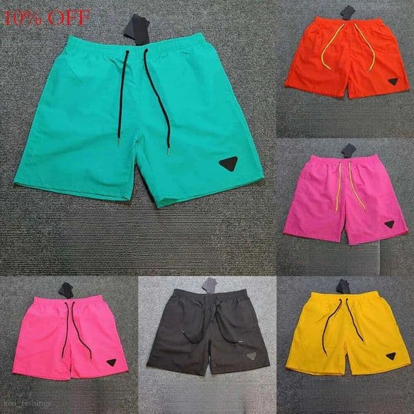 P brand Pra shorts Swim Triangle Patch Designer Shorts swim trunks Waterproof Quick Drying Mens Bermudas Summer Swimwear Beach Sports Running Short Pants