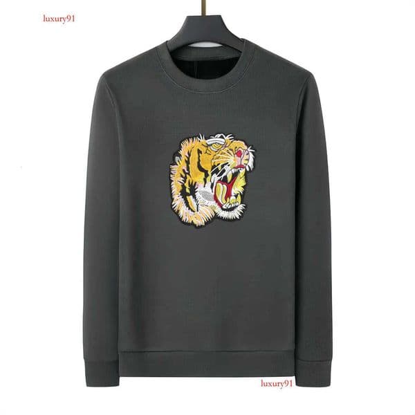 Luxury Deigner Winter Men Knitted Fleece Sweater Crew Neck Pullover Cotton Breathable Knitwear Jumper Long Sleeve Embroidery Tiger Caual Men Knitting