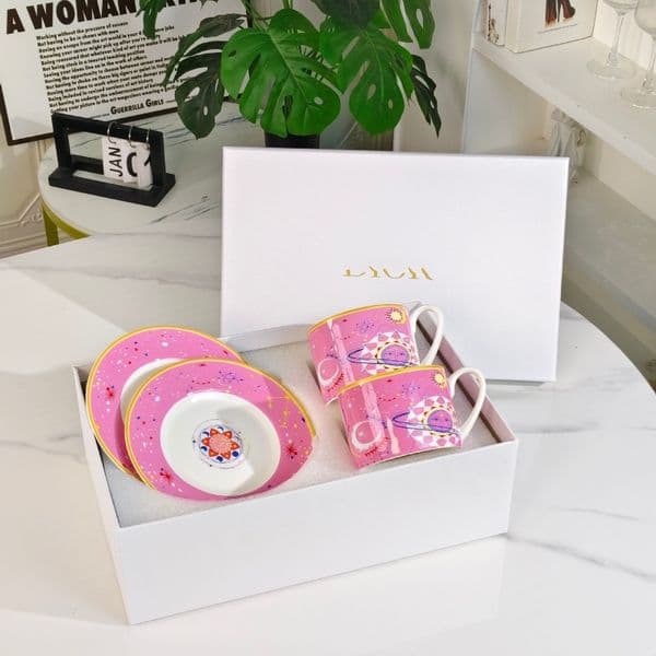 Star series ceramic coffee cup set afternoon tea two-piece set housewarming souvenir breakfast water cup