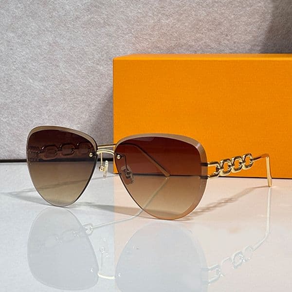 Z1854U Top quality Jewel Pearl Pilot Sunglasses hot selling womens fashionable gold frameless pilot glasses mens sports Lady outdoor beach driving sunglasses
