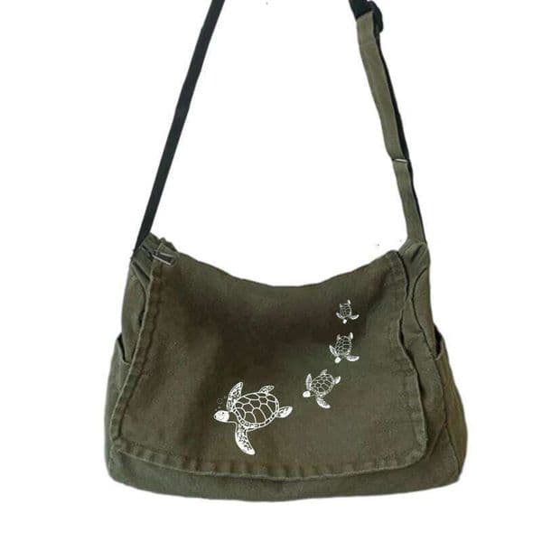 Artistic Canvas Women's Shoulder With Sea Turtle Print Large Tote Crossbody For Women Laptop Bag Commuting