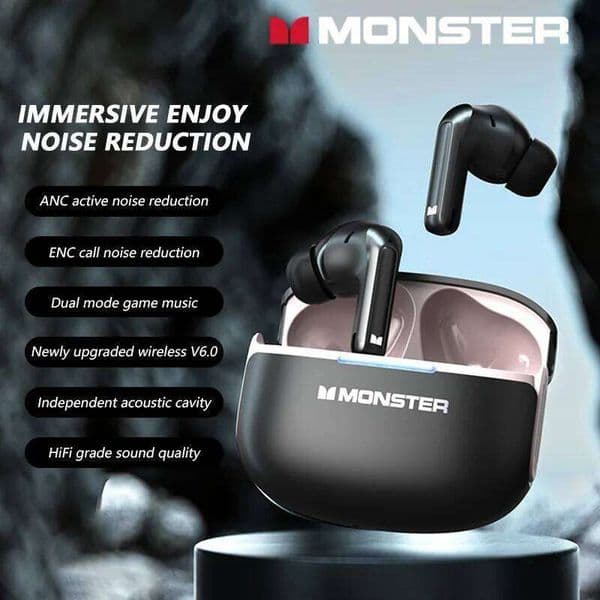 MONSTER AURA FIT D02 In-ear Wireless BT Headphones, Ergonomic Design, ANC Active Noise Cancellation, Dual Mode Selection 26Y0525