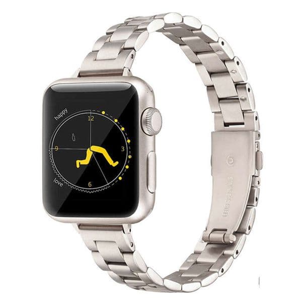 for Apple iWatch strap, three-bead stainless fine folding clasp steel strap 14mm