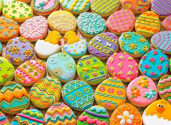 Easter Colorful Cookie Egg Puzzle - Wooden 500 Piece Puzzle for Adults Easter Eggs X260525
