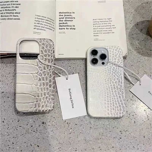 Gradient Crocodile Glossy Phone Case for 17/16/15/14/13/12/11 Pro Max Plus Series - Luxury HD Cover L260524