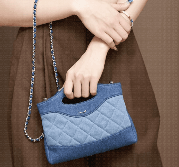2026 Spring and summer new style small fragrance denim 31bag nano handbag women's rhombus chain shoulder crossbody bag D5525