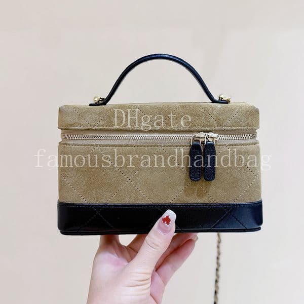 Master quality 26P Suede Crossbody Bag Classic Vanity With Chain Shoulder Bag Designer Boxy Handbag Women Top Handle Bags With Box 26PAP5186A
