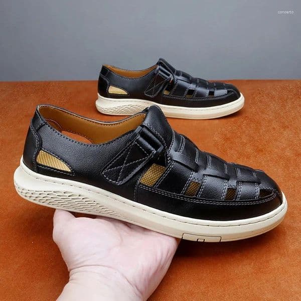 Sandals Spring Summer Men's Leather Outdoor Casual Beach Shoes Fashion Style Male Roma Footwear Comfortable Sandalias Slippers