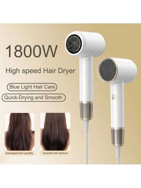 Hair Dryer Suitable for Straight and Curly Hair Portable Design1800W High Power forFast Drying 4D Blue Light Hair Protection L260525