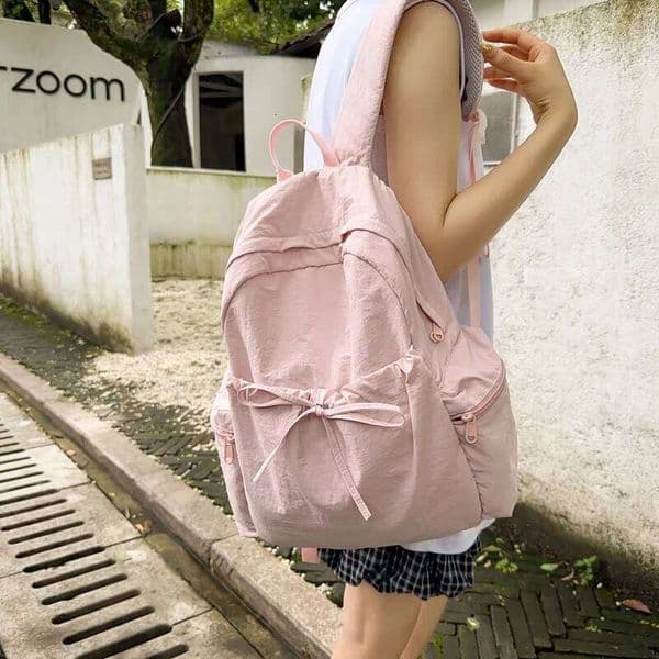 New Solid Color Cute Women Nylon Leisure Student Female Schoolbags For Teenage Girls Fashion Travel Backpack