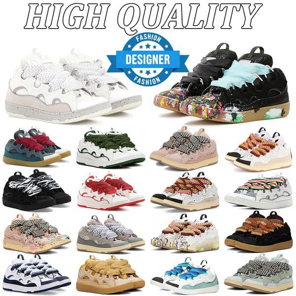 Free shipping lanvas designer sneakers men women black white pink green luxury fashion color-blocked triple trainers classic extra wide woven lace running shoes