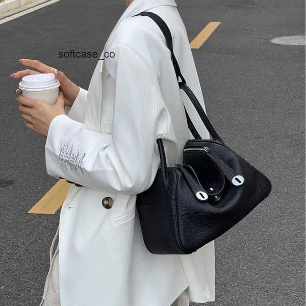 100 Genuine Leather Doctor Shoulder Bag Luxury Brand Designer Litchi Pattern 26cm 30cm Soft Cow Skin Women Totes Dumpling Purses And Handbags Silver Hardware2026