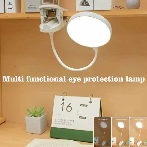 Portable USB Table Lamp Rechargeable Desk Lamp with Clip Bed Reading Night Light LED Touch 3 Modes Dimming Eye Protection LightR260525
