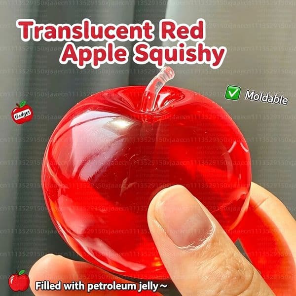 Squishy Red Apple Stress Ball Soft Fidget Sensory Toy for ADHD Autism Moldable Nonrebound Diy Squeeze Adults Kids Gift 260525