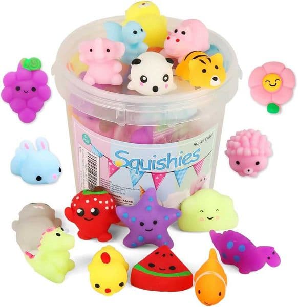 KINGYAO Squishies 24pcs Party Favors for Squishy Toy moji Kids Mini Kawaii squishies Mochi Stress Reliever Anxiety Toys Easter Basket Stuffer X260525