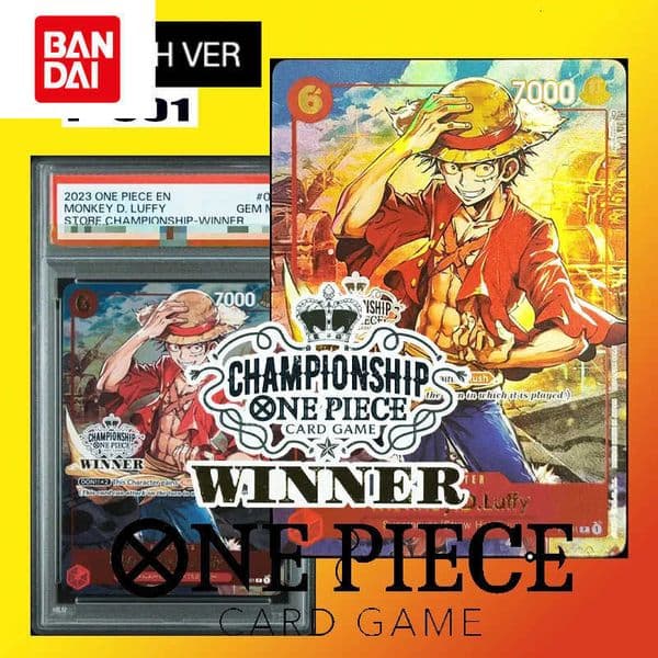 Diy One Piece English Prize Cards Series P-001 2023 One Piece Promos 001 Monkey D Luffy Store Championship-Winner L260525877E
