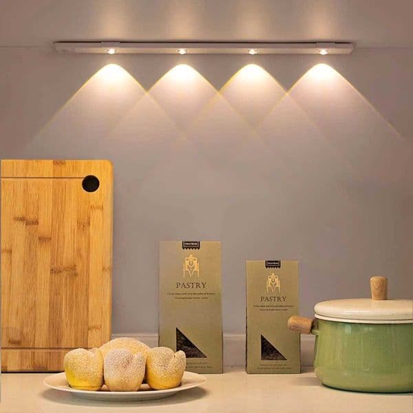 Wireless Motion-Activated LED Cabinet Light USB Rechargeable 3-Color Adjustable Ideal for Kitchens Wardrobes Bedrooms StaircasesR260525