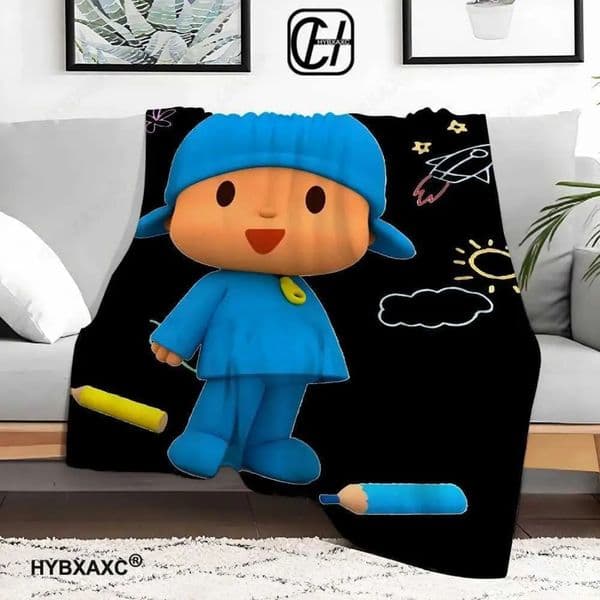 2026 Plush Dolls P-Pocoyo Throw Aesthetic Art Blanket Portable Home Travel Camping Sofa cologne perfume Picnic Thickening Flannel B C251111 Free Shipping 6