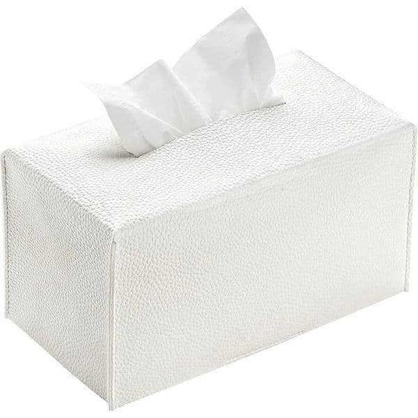 Tissue Box Cover PU Leather Rectangular Tissue Box Case Organizer Holder for Vanity Countertop Night Stands Livingroom OfficeJ260525