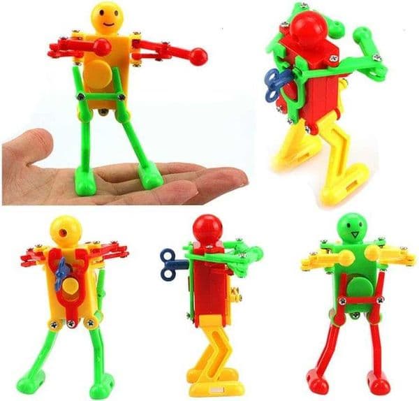 5 Pcs Funny Spring Wind-up Dancing Walking Robot Toy for Kids Robot Playset for Kids Role Playing Robots Theme Party Activity X260525