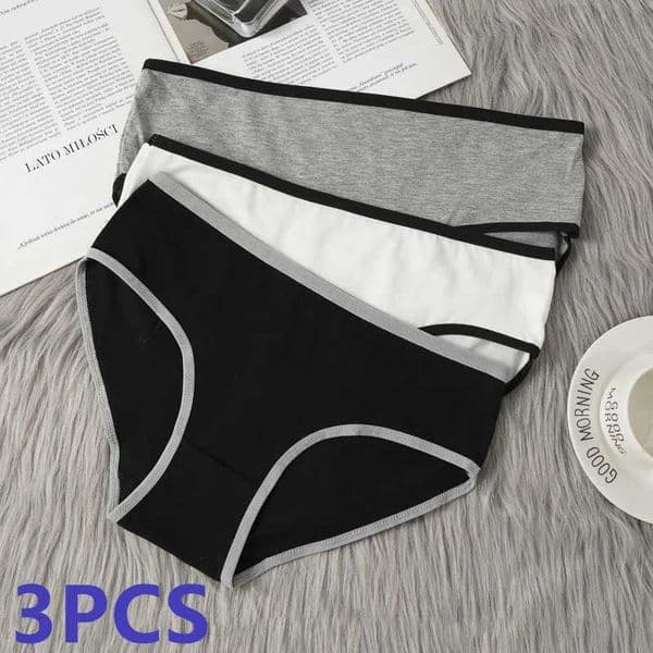3PCS Womens Cotton Panties Casual Mid-rise Seamless Briefs High-stretch Underwear Comfortable Breathable Female UnderpantiesT260525