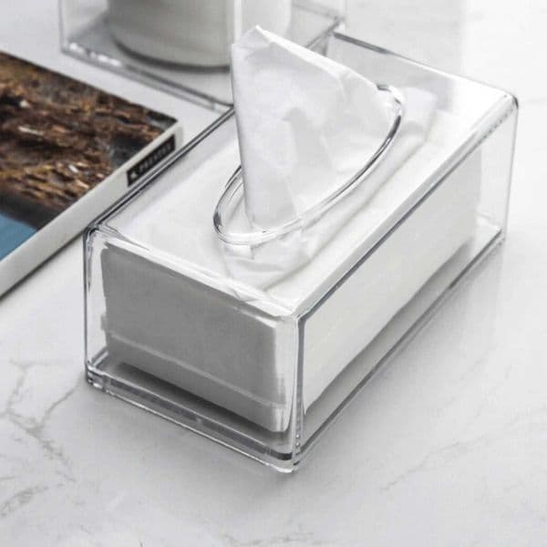 Clear Acrylic Tissue Box Holder Tissue Dispenser Napkin Holder for Car Home Bathroom Kitchen Tissue Storage Box OrganizerJ260525