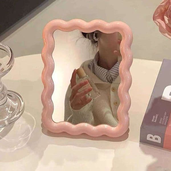 Cute Candy Color Makeup Adjustable Thickened Beauty High-definition Folding Mirror Home Bedroom Desktop W260525