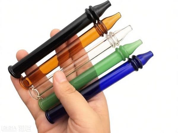 Colorful Mini Hookah Glass collector oil burner pipe Thick heady glass filter tips glass tube hand pipes For smoking