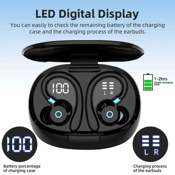TWS K09 Wireless Dual Ear Digital Display In-Ear Headphones Business Sports Noise Reduction BT Earbuds 26L0525