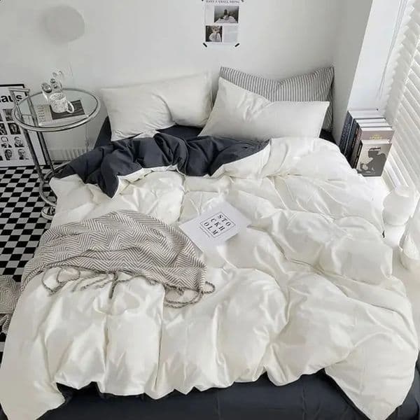 2026 Bedding Queen King Size Home Textile Solid Color Duvet perfume 1Pillow Case Sheet Bedroom Set AB Side Quilt Cover Bed Line cologne Free Shipping 6 9
