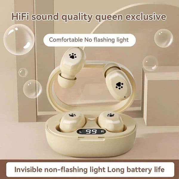 Wireless BT Headset B2 Cat's Paw Portable Mini In-Ear Digital Display Long Life Noise-Canceling Earbuds For Smart Phones 26L0525