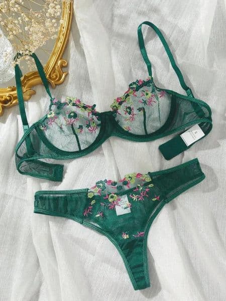2026 New Bras Sets Sexy Lingerie Fancy Lace Set Woman 2 Pieces Transparent adult toys Women's Underwear Embroidery Erotic Beautiful Bra And Panty 014