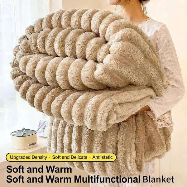 Solid Thickened Wide Striped Flannel Multifunctional Can Be Used As Bed Sheet Cover Blanket, Sofa Blanket,nap Blanket W260525
